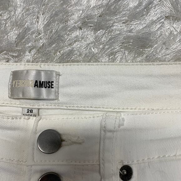 Amuse Society White Skinny Jeans Button Fly Sz 26 - Picture 10 of 10